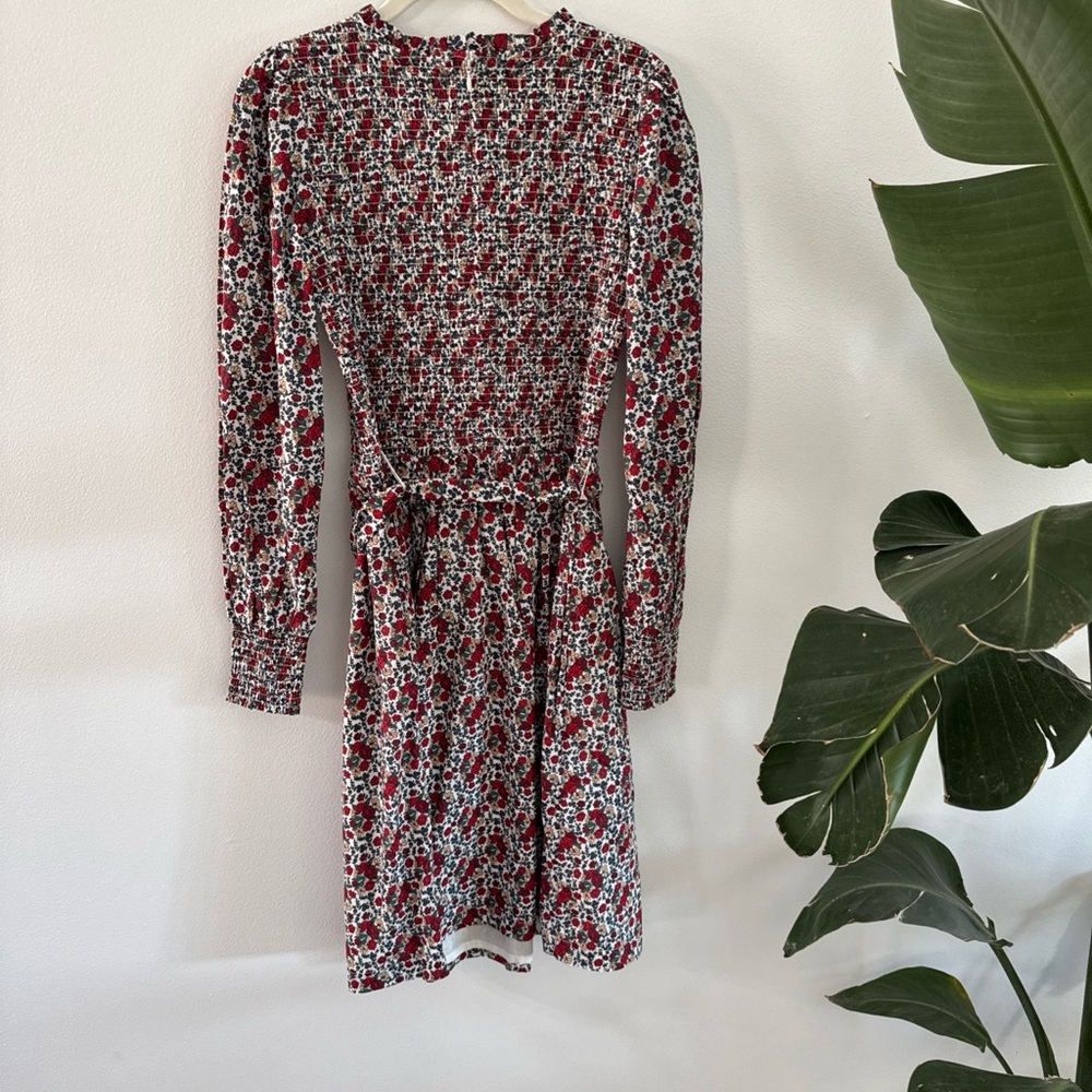 Red and White Long Sleeve Bishop Sundress